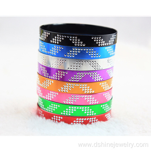 Wing Patterns Aluminium Alloy Bangles Wide Colorful Bracelet